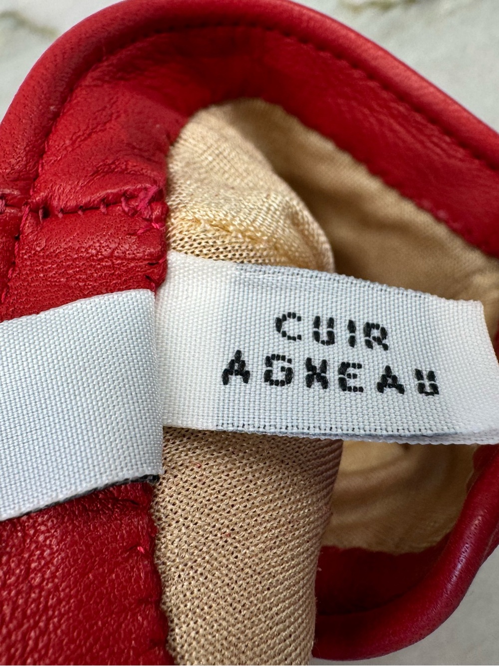Celine Red Lambskin Leather Gloves - Picture 8 of 12